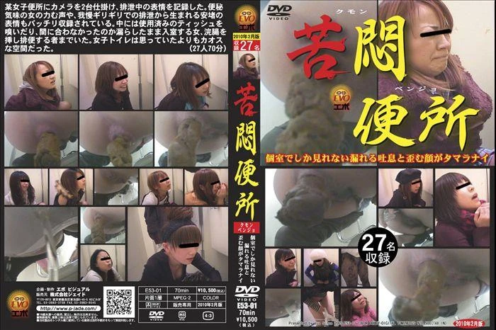Muffled sighs girls defecation in toilet. E53-01 [SD|2022]